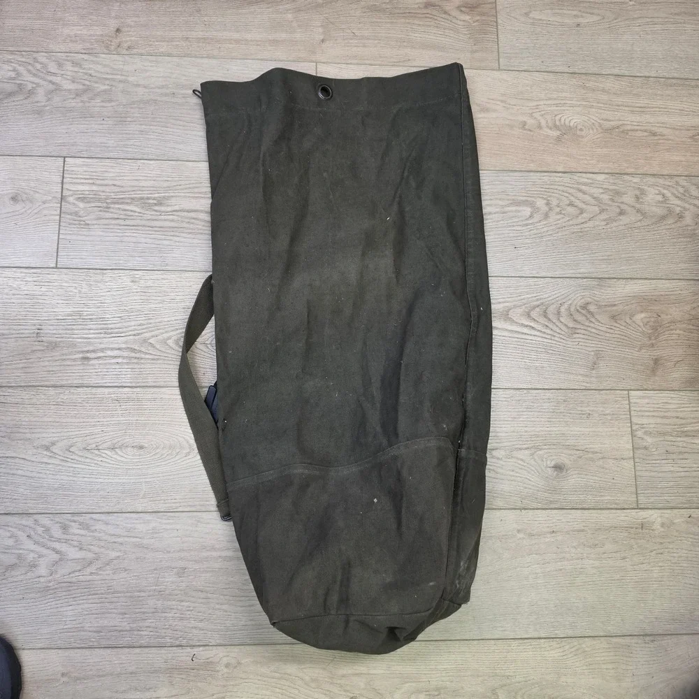 Military Duffel Bag Mens OS Olive Green Good Canvas Sea Bag Hook Top